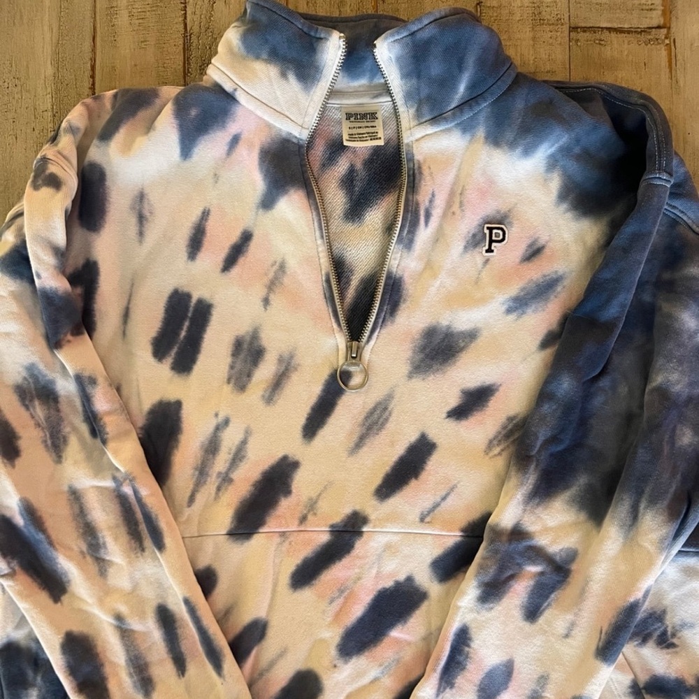 Tie-Dye Quarter-Zip Pullover